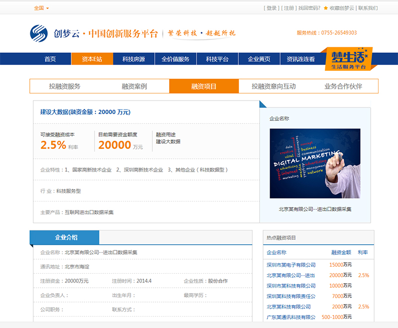 某中國創新服務平臺二期項目--全國及13個城市房源信息、資訊管理